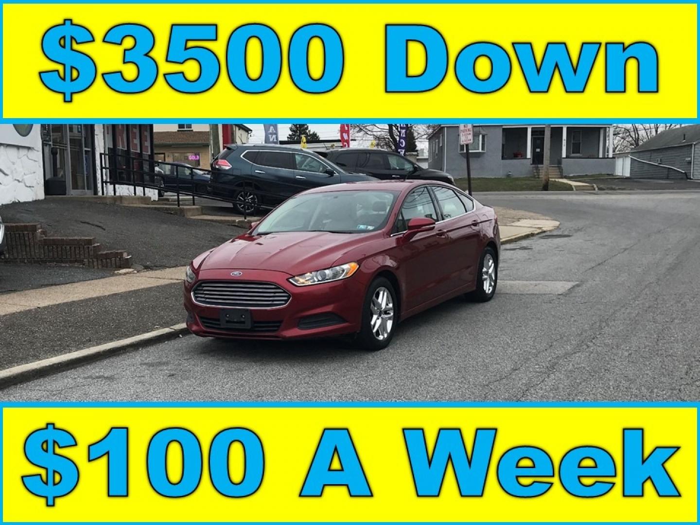 2013 Red /Tan Ford Fusion SE (3FA6P0H7XDR) with an 2.5 V4 engine, Automatic transmission, located at 577 Chester Pike, Prospect Park, PA, 19076, (610) 237-1015, 39.886154, -75.302338 - Photo#0